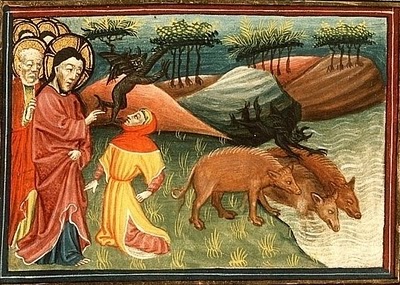 Xp heals the Gerasene Demoniac, Alexander Master, Kinoiniklijke Bibliotheek, The Hague, 1430
