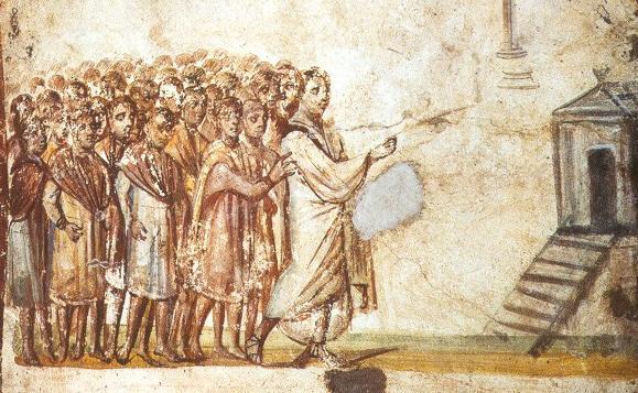 Lazarus, Catacomb fresco