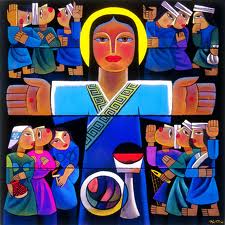 Risen Christ in bread and wine, He Qi