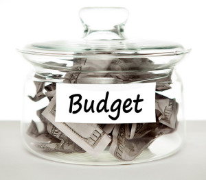 Budget, money in a jar