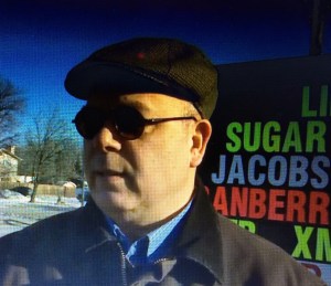 Jacob in front of store